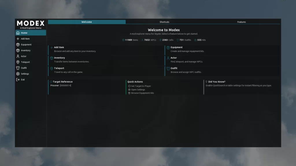 Modex - A Mod Explorer Menu (AddItemMenu)
