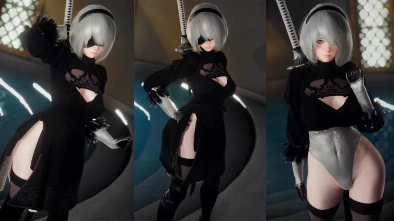 YoRHa 2B Attire - CBBE 3BA - BHUNP - Skyrim SE Mod おすすめ高画質画像